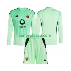 Camisolas de futebol AS Roma Guarda Redes Criança Equipamento Alternativa Equipamento Quarto 2025/26 Manga Comprida